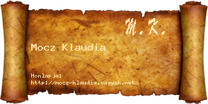 Mocz Klaudia névjegykártya